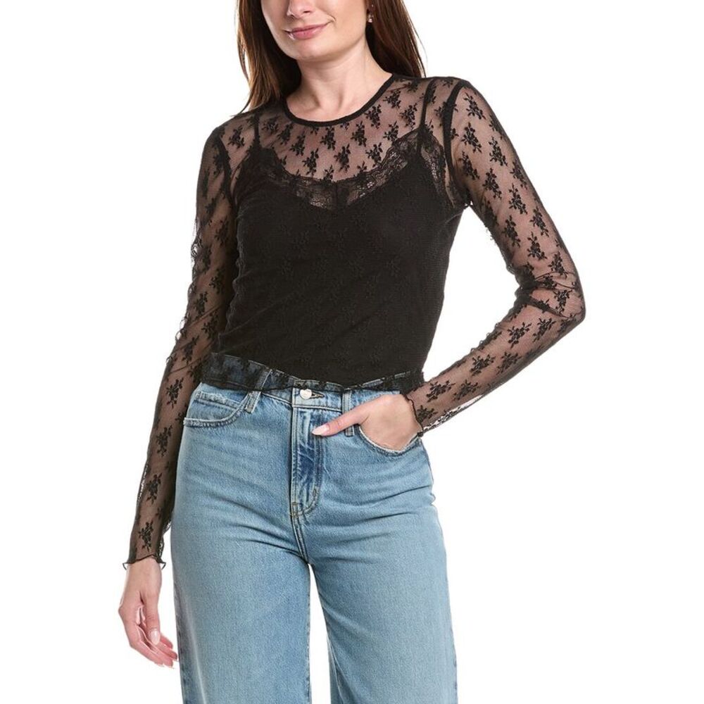 Saltwater Luxe Womens Lace Top, Black